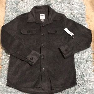 Old Navy Gray Fleece Long Sleeve Button Shirt